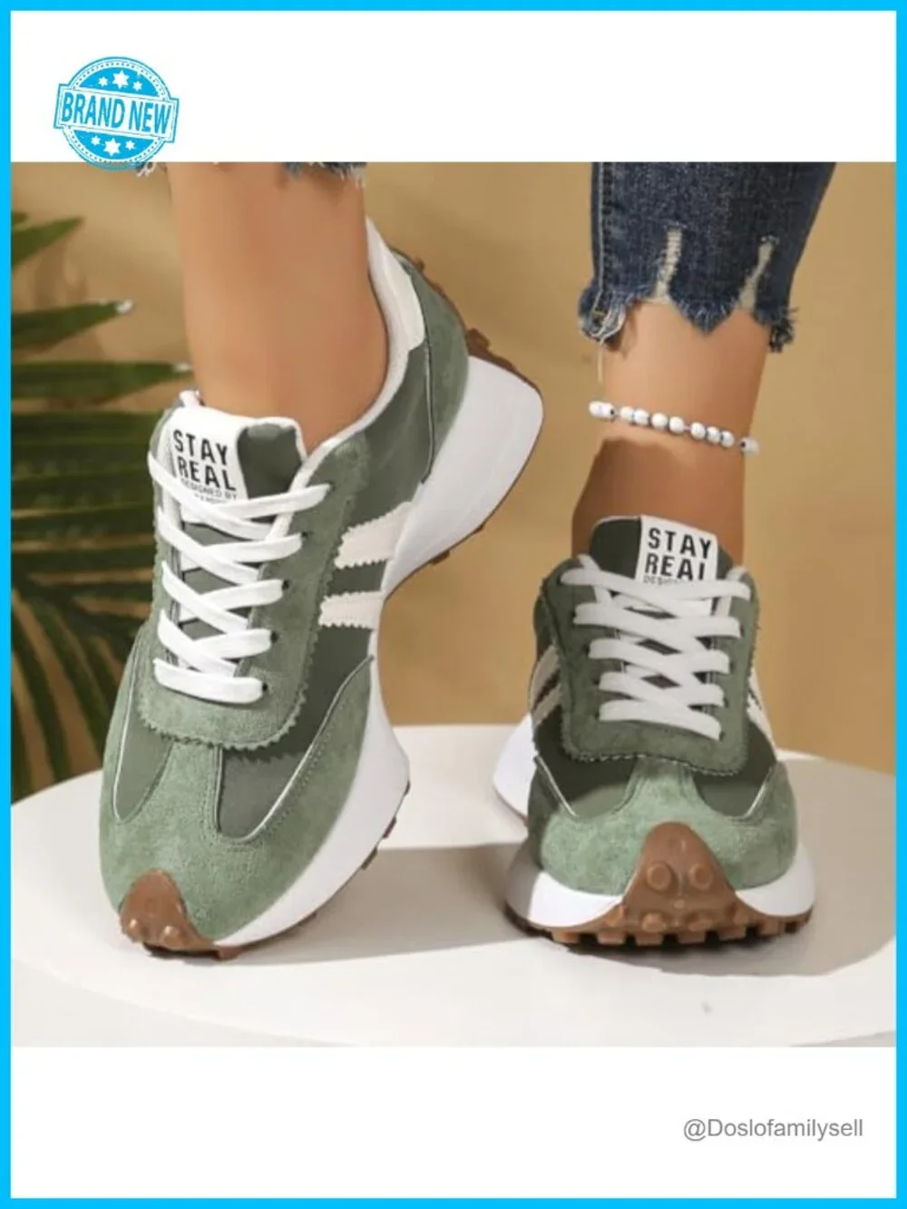 Faux Leather Platform Sneakers Thick Sole Breathable Walking Shoes Lace-Up